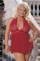 Shirley of Hollywood SoH-HL 96164Q (Plus Size) Red One Size - Divine Silk