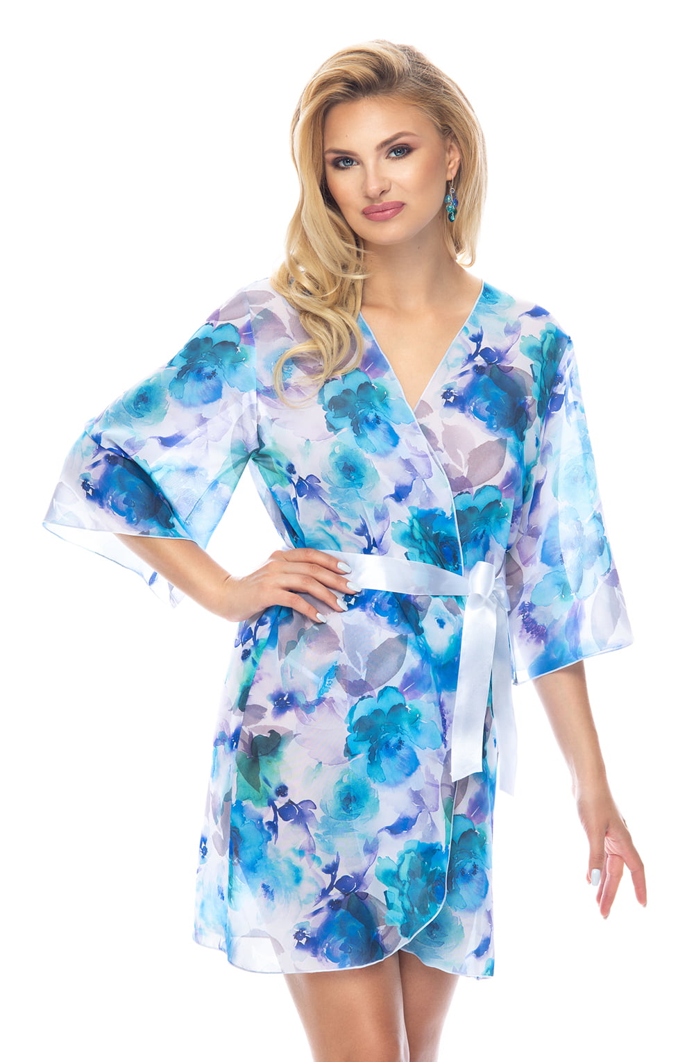 Irall Erotic Kasumi I Dressing Gown Blue - Divine Silk