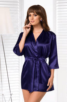 Irall Aria Dressing Gown Navy - Divine Silk
