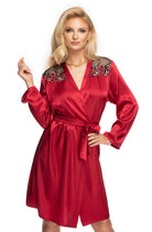 Irall Elodie Dressing Gown Burgundy - Divine Silk