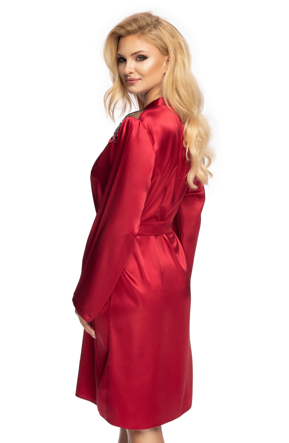 Irall Elodie Dressing Gown Burgundy - Divine Silk