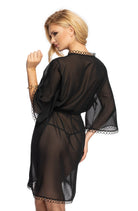 Irall Erotic Sadia Dressing Gown Black - Divine Silk