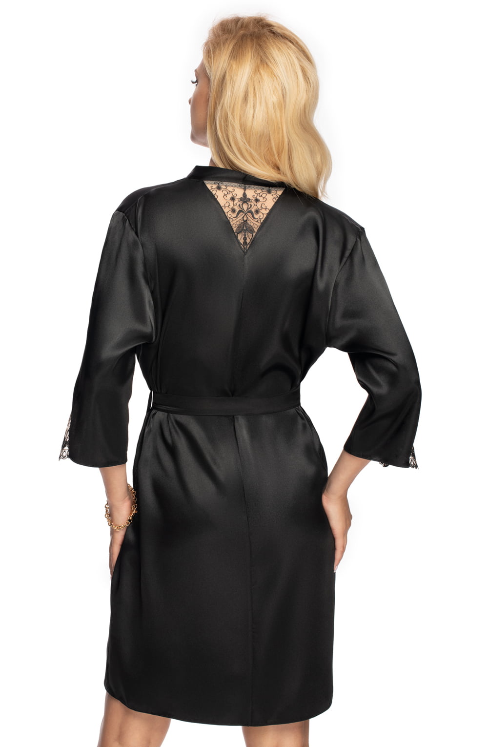 Irall Mallory Dressing Gown Black - Divine Silk