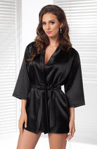 Irall Aria Dressing Gown Black - Divine Silk