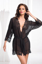 Irall Erotic Cassidy Dressing Gown Black - Divine Silk