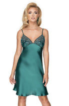 Irall Emerald II Nightdress Dark Green - Divine Silk