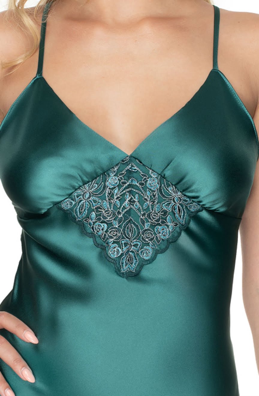 Irall Emerald III Nightdress Dark Green - Divine Silk