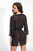 Irall Erotic Cassidy Dressing Gown Black - Divine Silk