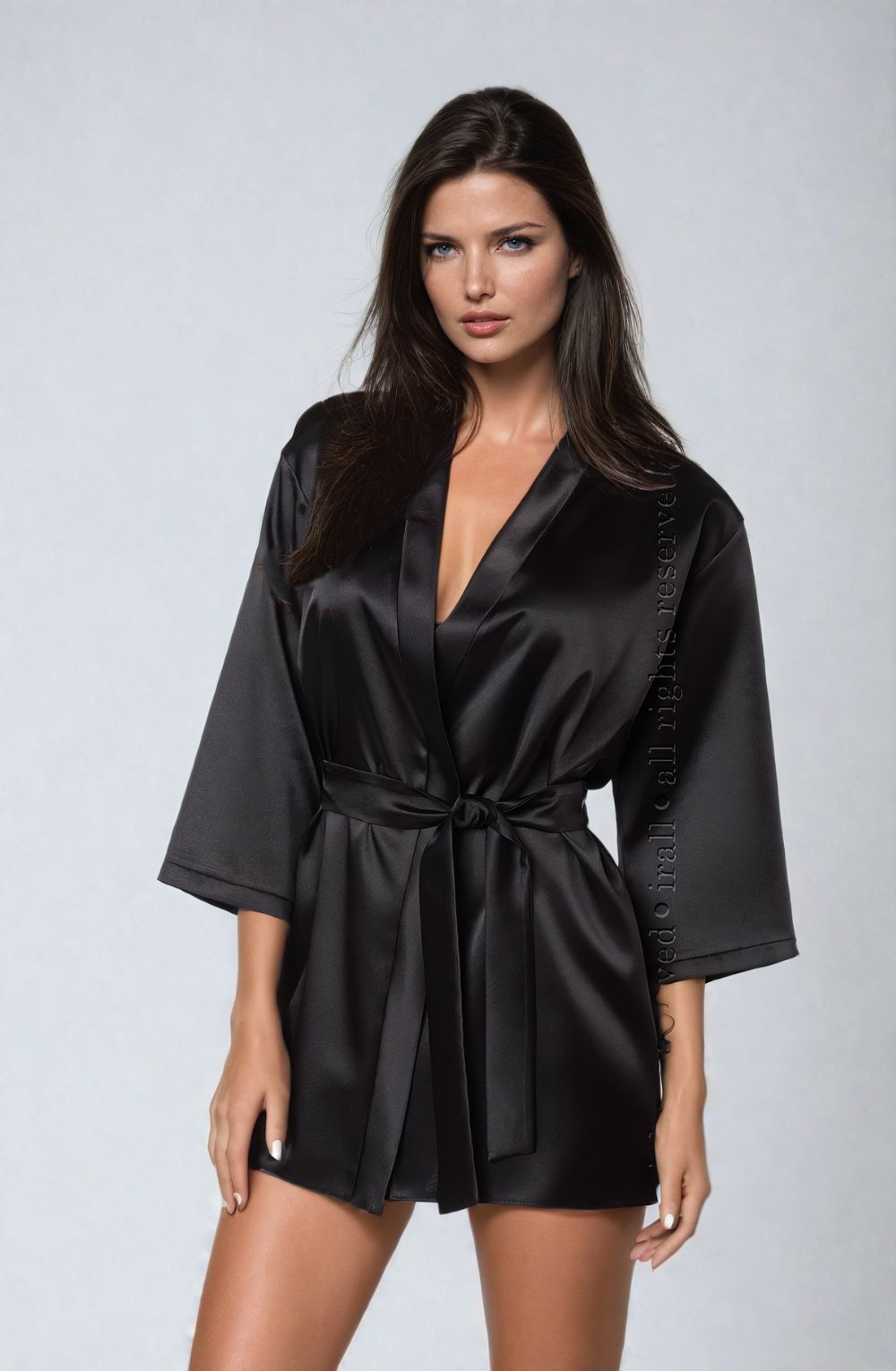 Irall Aria Dressing Gown Black - Divine Silk