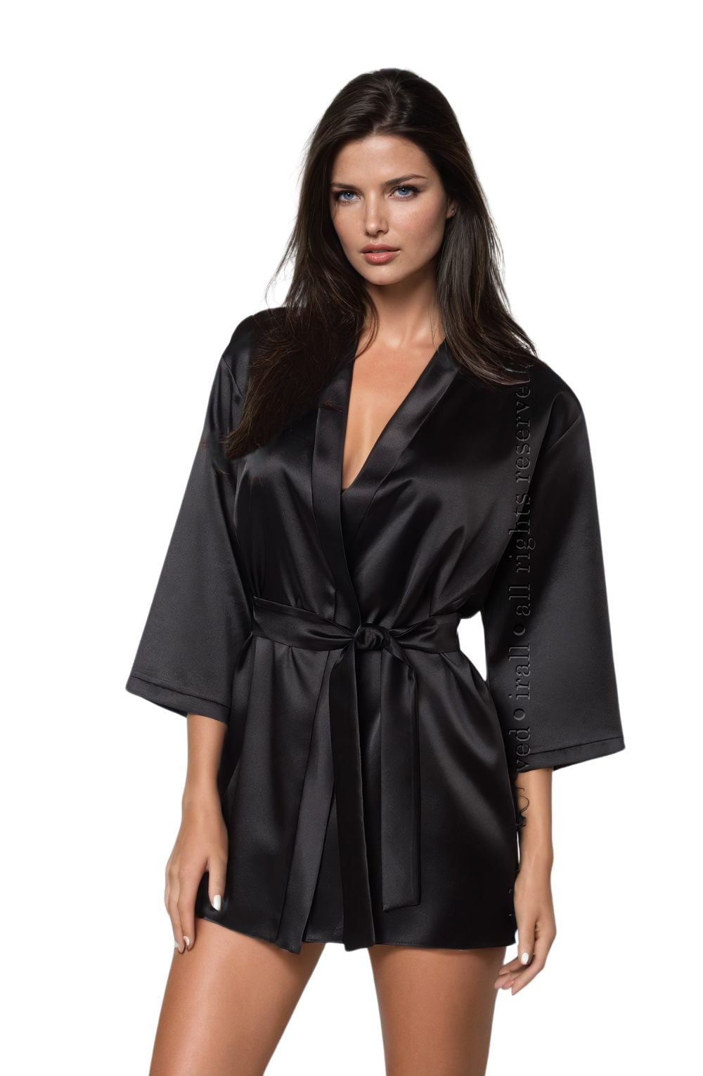 Irall Aria Dressing Gown Black - Divine Silk