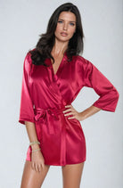 Irall Aria Dressing Gown Burgundy - Divine Silk