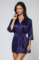 Irall Aria Dressing Gown Navy - Divine Silk