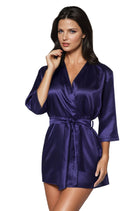 Irall Aria Dressing Gown Navy - Divine Silk