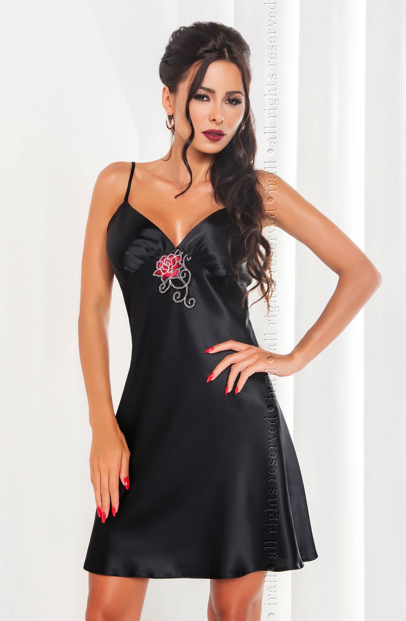 Irall Dakota Nightdress Black - Divine Silk