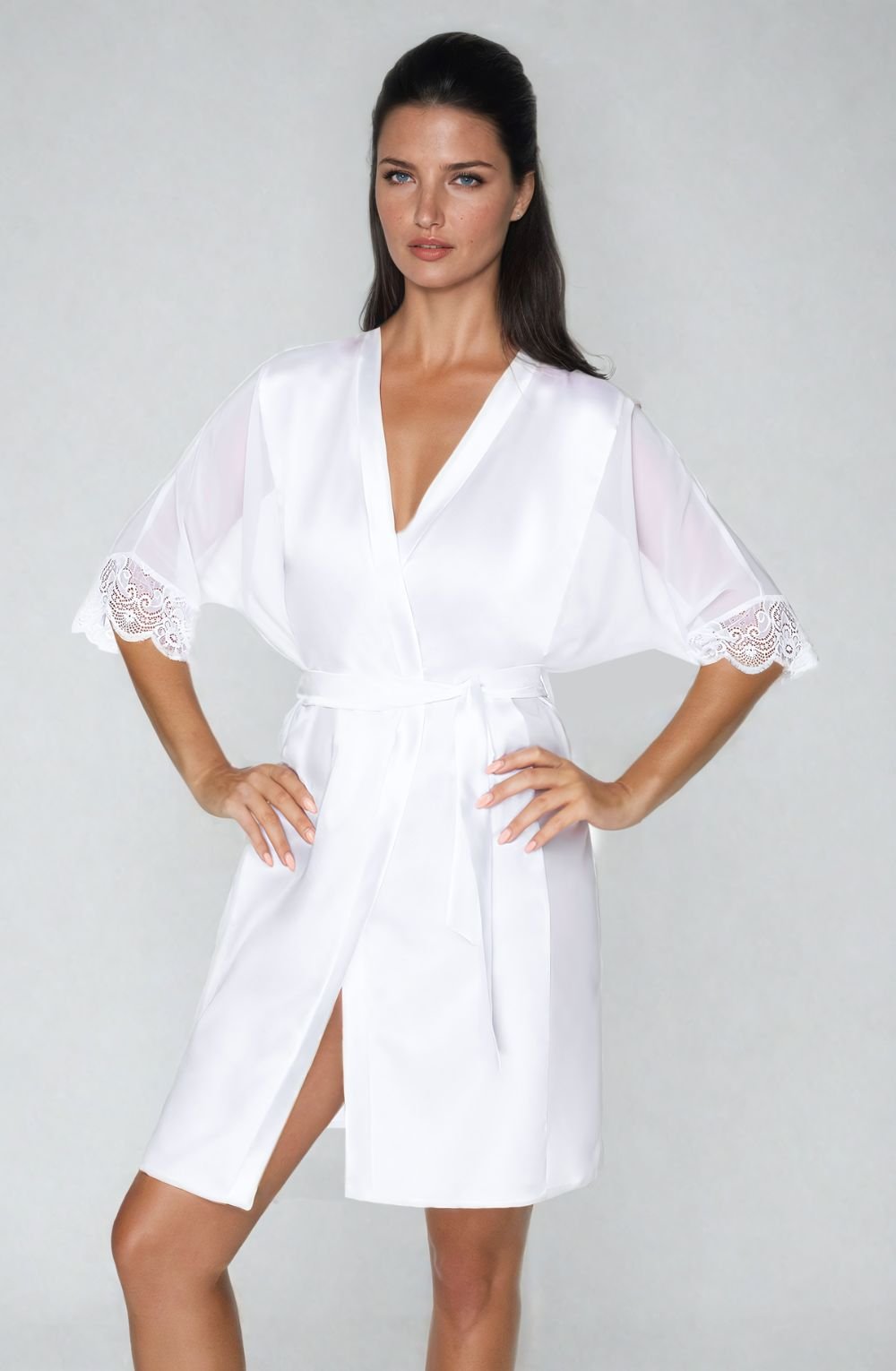 Irall Sharon Dressing Gown White - Divine Silk