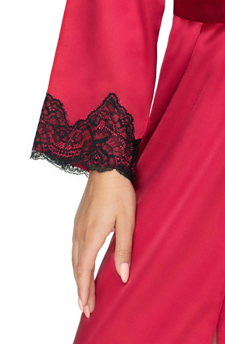 Irall Juniper Burgundy Dressing Gown - Divine Silk