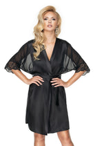 Irall Sharon Dressing Gown Black - Divine Silk