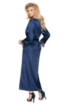 Irall Yoko Dressing Gown Navy Blue - Divine Silk