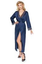 Irall Yoko Dressing Gown Navy Blue - Divine Silk